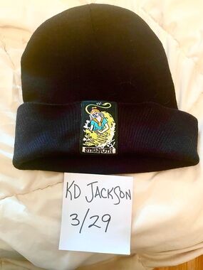 Black Beanie Hat with tarot ‘Strength' Patch